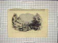 Original Old Antique Print