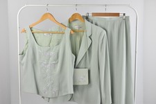 Jacques Vert Women's Suit & Bag Mint Green 4 Piece Outfit UK 16-18