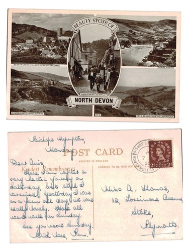 Vintage postcard north - vintage, devon