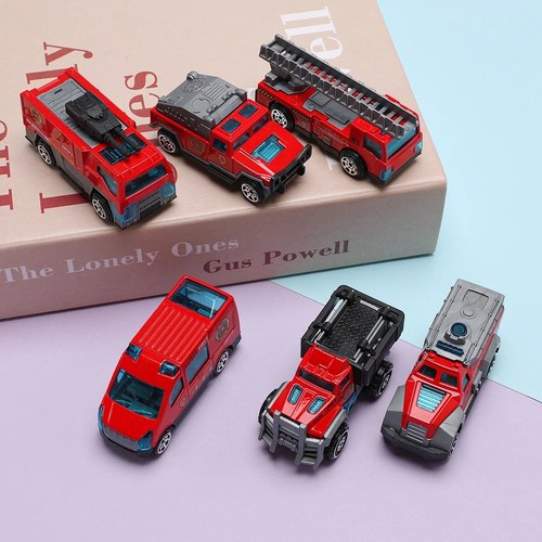 6pc diecast fire engine - 6pc,