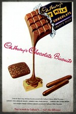Cadbury Chocolate Biscuits Advert, Vintage Retro Style New Metal Sign