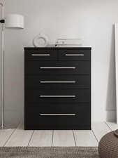 Prague 4 + 2 Chest of Drawers Black Ash Sleek and Spacious Bedroom Storage