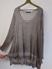 Barbara Speer Relaxed Fit Tunic top crinkle tie dye Oversized Layered Size 2 