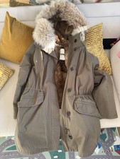 Yves Salomon Coyote & Rabbit Fur Lined Army Parka Jacket