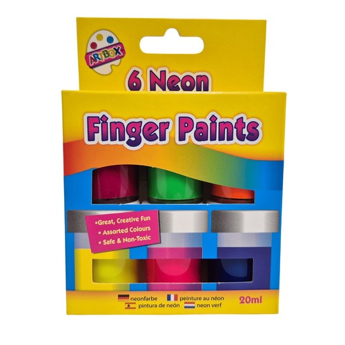 Neon finger paints set - 6,