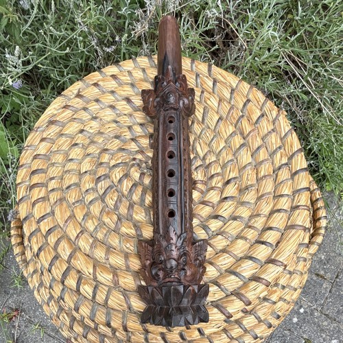 Carved wooden fife flute - carved,