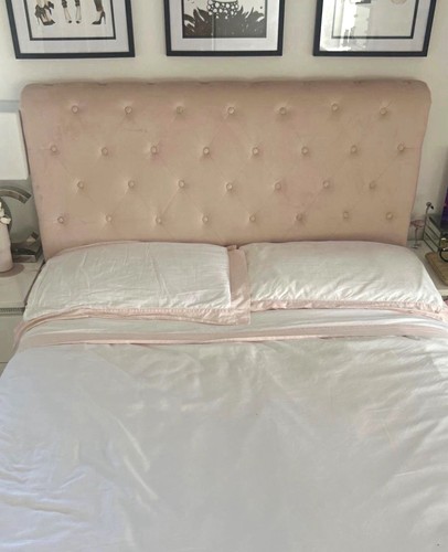 Pink double upholstered - double, tufted