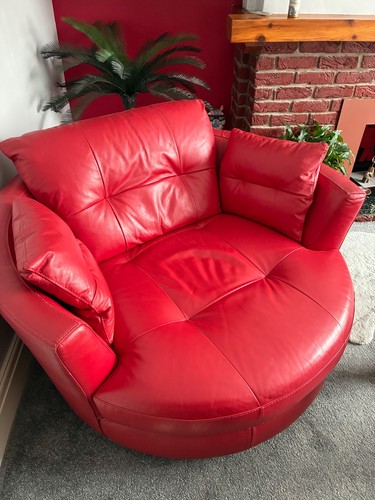 Dfs red leather swivel love - dfs,