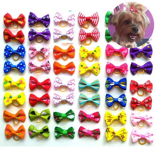 10pcs cat dog hair bows - 5/10pcs, with