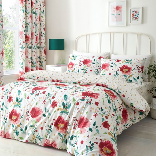 Abstract poppy duvet - poppy,