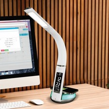 OttLite Wireless Charging LED Lamp with Colour Changing Base in White - 5645-1-P