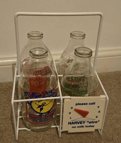 Vintage unigate milk bottles - milk,