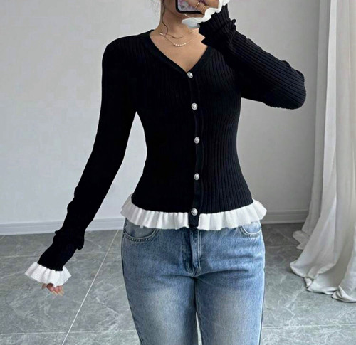 Women black rib knit - women’s, rib-knit