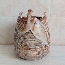 Studio pottery dove birds vase - dove,