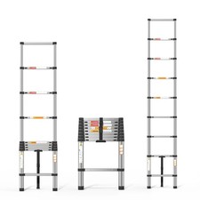 2.6M Telescopic Extension Ladder | Folding Loft Ladder | Compact Portable