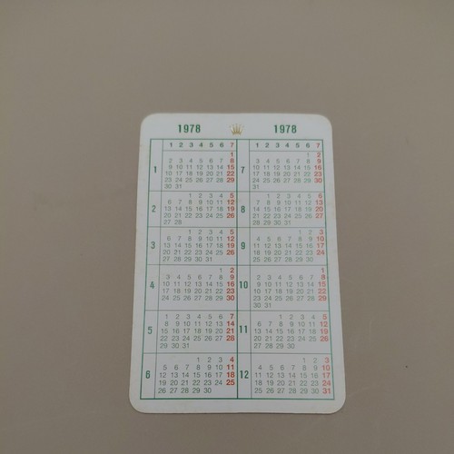 Rolex calander cards 1977 - ,