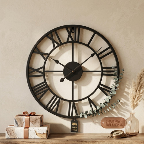 Large 40cm black metal - large,