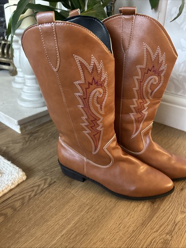 Ladies brown midcalf cowboy - brown,