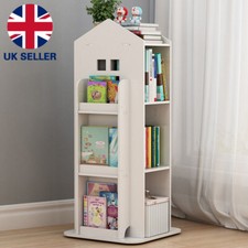 360° Rotating 3 Tier Bookcase Children Kids Book Shelf Rack Storage Bookshelf