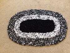 handmade Oval Rag Rug, Black & White