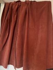 Pair Rust Velvety Curtains Polyamide Self Lined Washable W45” D54”