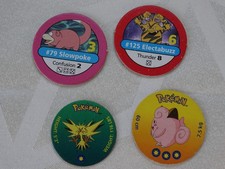 4 NINTENDO POKEMON POGS/TAZOS