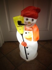 Vintage Snowman Outdoor Light Up Blow Mold Christmas Decoration Blow Mould 60 cm