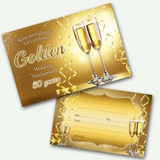 Golden Wedding 50th Anniversary Invitations Invites WRITE ON