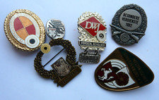 25 - 6 Vintage German Awards, Badges.  Shooting Related. Most are larger size