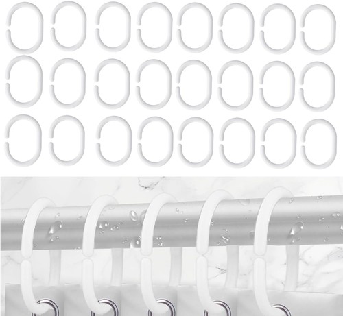 Shower curtain hooks bathroom - hooks,