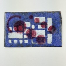 Vintage Copper Enamel Plaque 9.2cm X 5.7cm