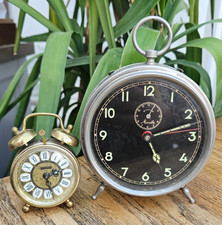 VINTAGE ESTYMA & MAUTHE ALARM CLOCKS - SPARES OR REPAIRS