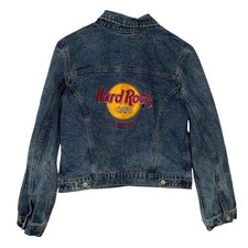VTG 1990s Hard Rock Cafe Cancun Trucker Style Denim Jacket Size XL