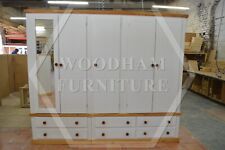 HANDMADE COUNTRY SOLID PINE 5 DOOR 6 DRAWER MIRRORED WARDROBE (NOT FLATPACKED)