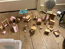 Asda wooden dolls house furniture with cat and dog