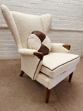 Parker Knoll Papa Bear  chair  ReUpholstered In Modern Boucle Fabric Model 757