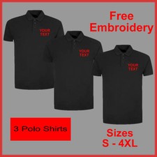 PERSONALISED EMBROIDERED TEXT BUSINESS WORK WEAR PACKAGE POLOS SHIRTS EMBROIDERY