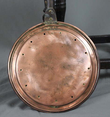Georgian copper warming pan - warming,