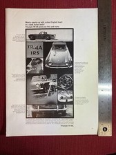 Triumph TR-4A Sports Car With A Stout English 1966 Print Ad - Great To Frame!
