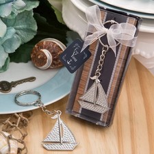 Nautical Themed Silver Sailboat Keychain Key Ring For You Yacht Ship Cruise