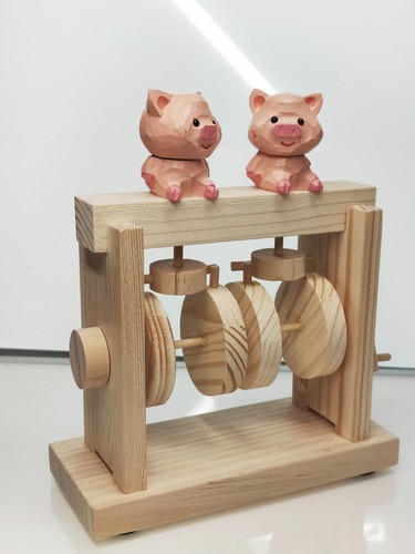 Wooden pig automata - pig,