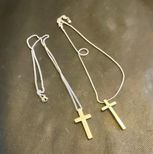 Joblot white metal cross - 2,