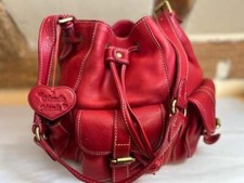 BLONDIE MANIA red leather five pocket round duffle shoulder bag