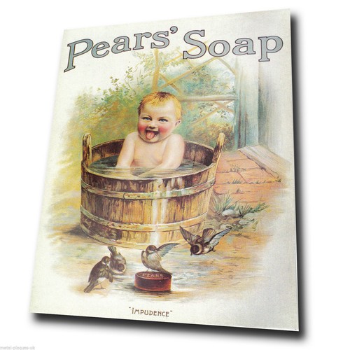 Sign metal plaque pears soap - sign,