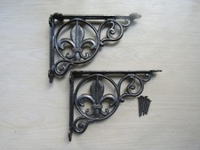 Cast iron shelf brackets Scaffold Victorian rustic vintage retro shabby Ai