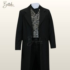 Mens Black Victorian Frock Coat Duster Tombstone 19th Century Rifle Long Jacket