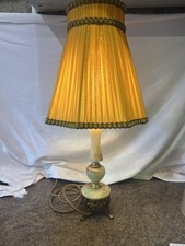 Green onyx and brass base