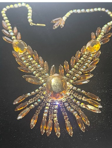 Vintage amber rhinestone - vintage,