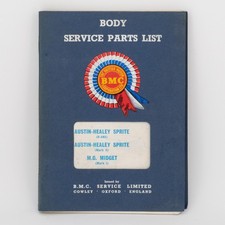 Original BMC Factory 1968 Austin Healey Sprite/MG Midget Body Service Parts List