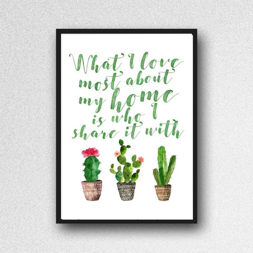 Cactus love share home - love, print